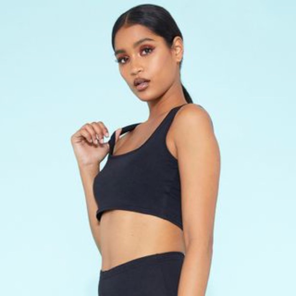 Recycled by PLT Black Square Neck Crop Top
